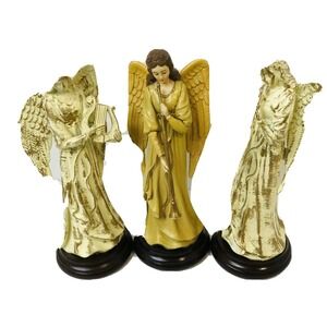 Enesco Angel Figurines Set of 3 Musical Angel Cherub Collection Vintage